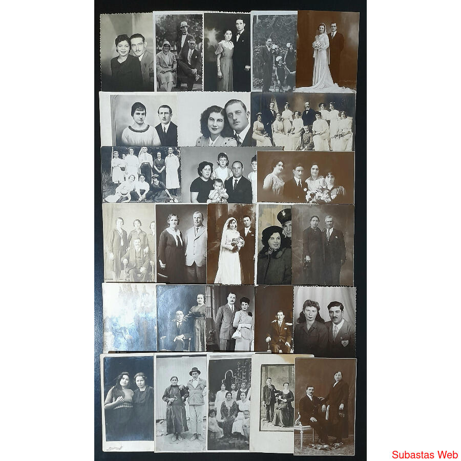 PAREJAS, FAMILIAS HERMOSO LOTE DE 26 ANTIGUAS FOTO POSTALES