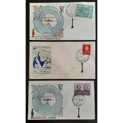 ARGENTINA. LOTE DE 3 ANTIGUOS SOBRES DE BASES ANTÁRTICAS. VE