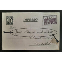 NOTABLE IMPRESO ENVIADO A *DON JOSE ANTONIO MARCO DEL PONT*