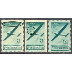ARGENTINA GJ848 x 3 NUEVOS. AÉREOS  3 VARIEDADES CATALOGADAS