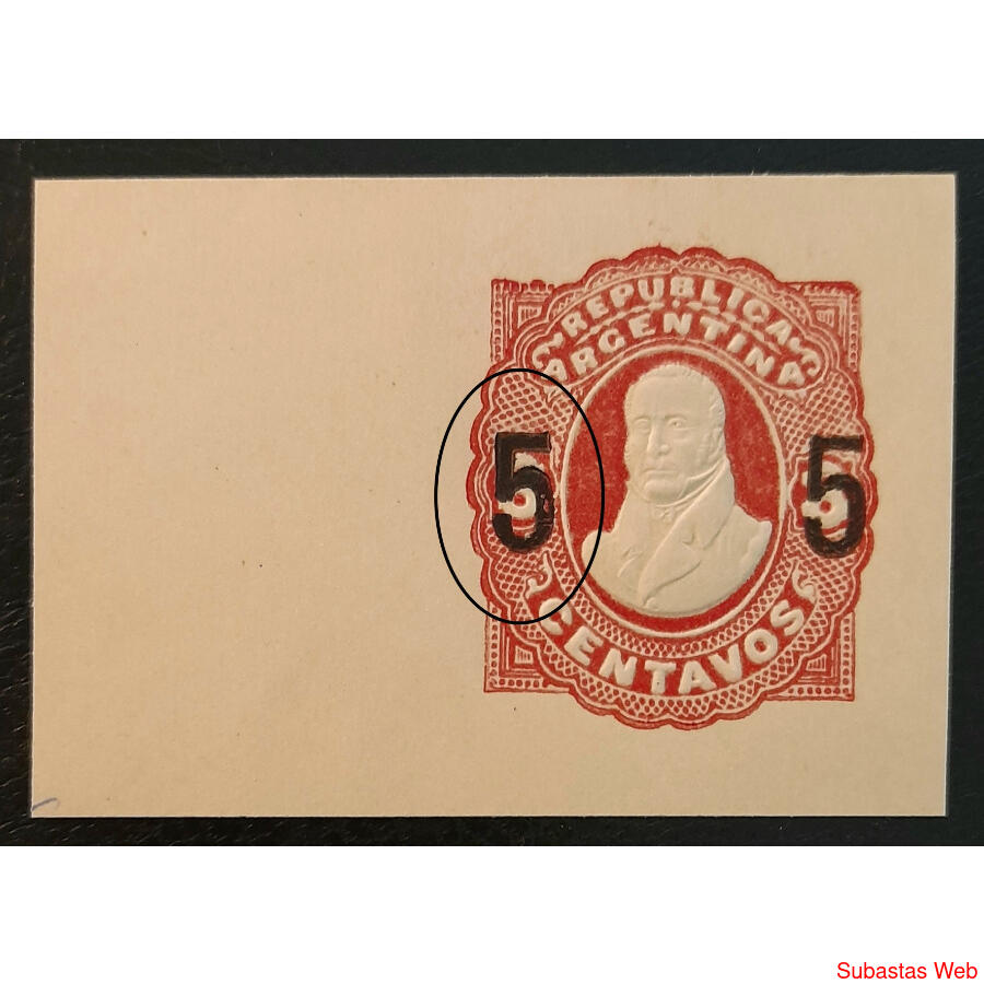 ARGENTINA GJSOB26 PROVISORIO, HERMOSO FRAGMENTO.  SOBRECARGA