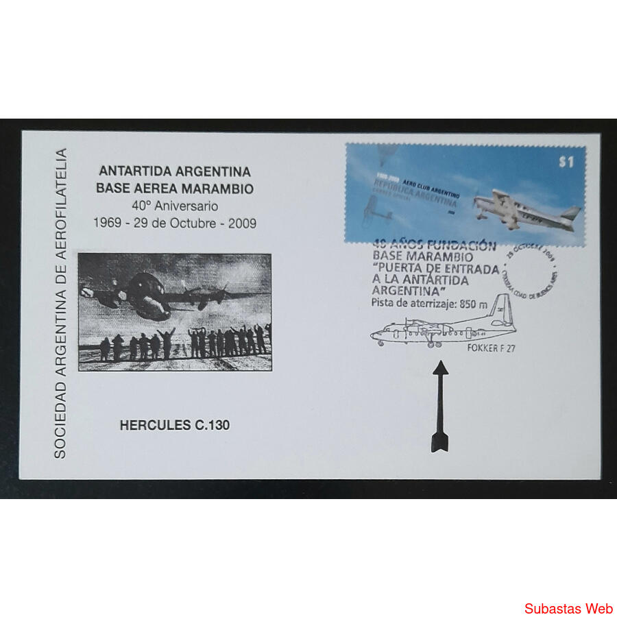 TARJETA REMEMORATIVA 40 ANIVERSARIO DE LA BASE MARAMBIO!