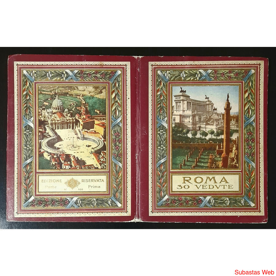 ITALIA ANTIGUO y LUJOSO LIBRILLO DE VISTAS POSTALES DE ROMA
