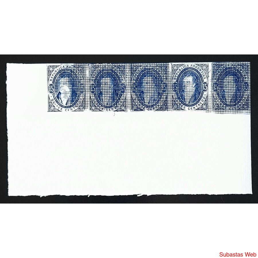 ARGENTINA GJ22 RIVADAVIA TIRA EH x 5 REIMPRESIÓN PALEY LUJO!