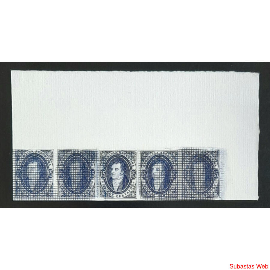 ARGENTINA GJ22 RIVADAVIA TIRA EH x 5 REIMPRESIÓN PALEY LUJO!