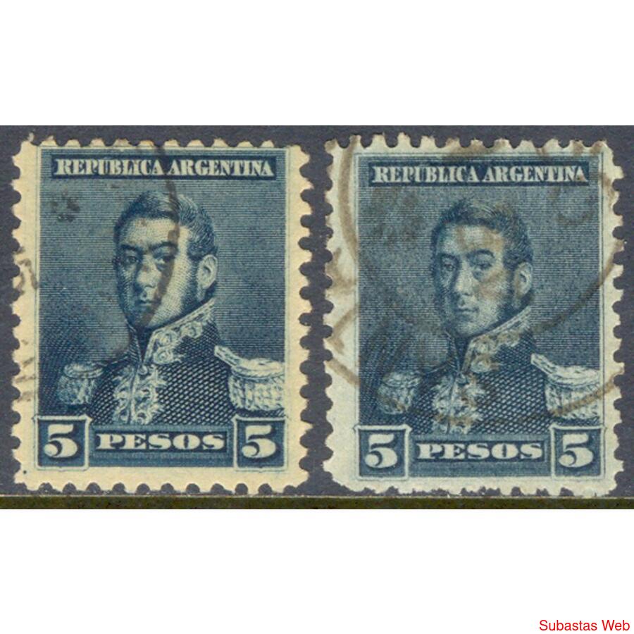 ARGENTINA GJ151 + 189 SAN MARTÍN FIL SOL GRANDE + SOL CHICO