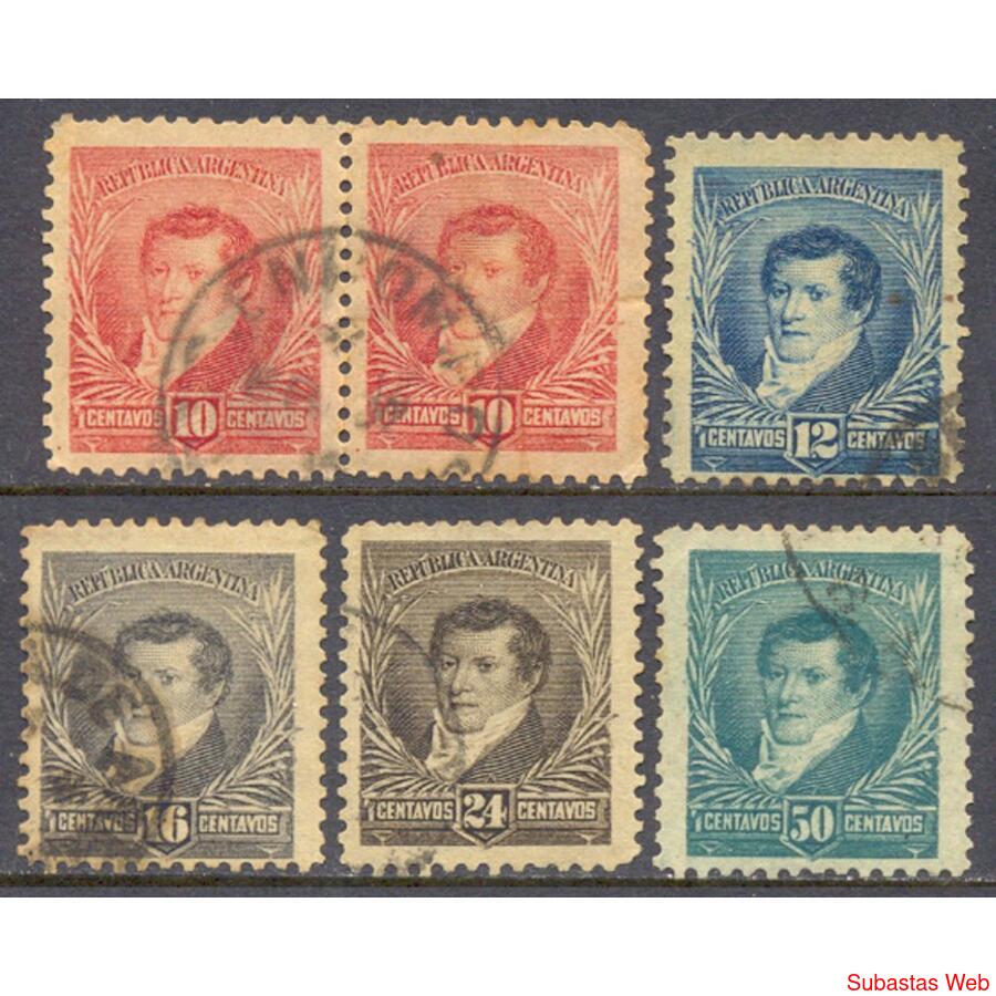 ARGENTINA LOTECITO DE BELGRANOS FIL SOL CHICO. DENT 12.1/4