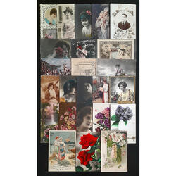 MARAVILLOSO CONJUNTO DE 24 ANTIGUAS POSTALES ROMÁNTICAS! #1