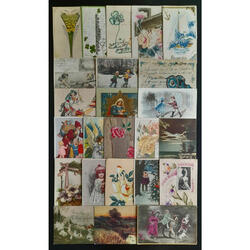 MARAVILLOSO CONJUNTO DE 24 ANTIGUAS POSTALES ROMÁNTICAS! #2