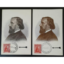 PRESIDENTE BARTOLOME MITRE 2 TARJETAS CON ESCASOS MATASELLOS