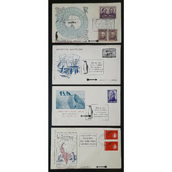 4 ANTIGUOS SOBRES DE VIAJES ANTÁRTICOS TRUNCOS. GOMIGRAFOS!!