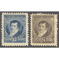 ARGENTINA GJ180 + 182  BELGRANO FIL SOL GRANDE. DENT 11.1/2