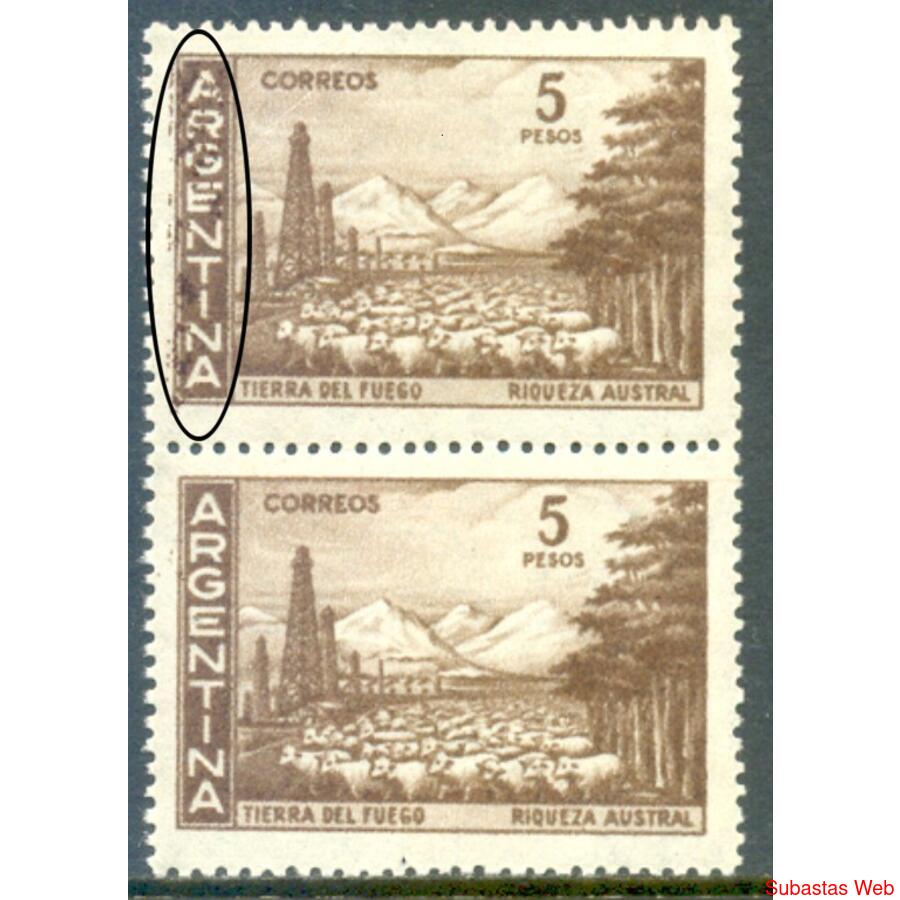 ARGENTINA GJ1140 RIQUEZA AUSTRAL PAREJA MINT CON GRAN RAREZA