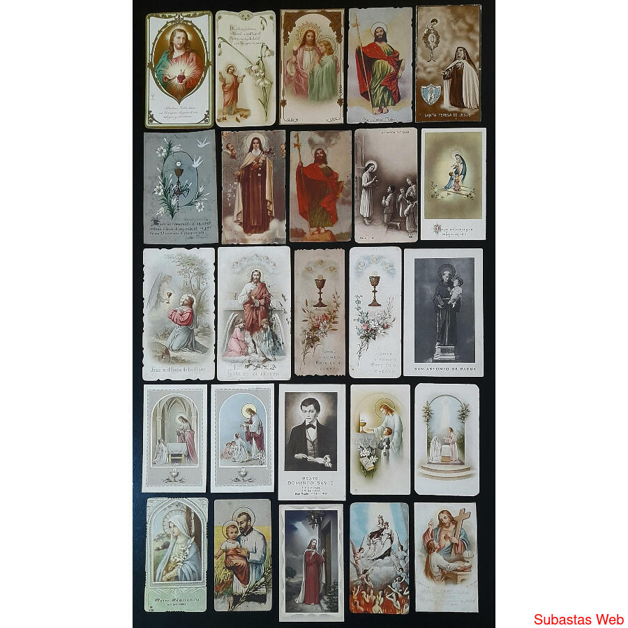 RELIGIÓN ESPECTACULAR LOTE DE 25 ANTIGUAS ESTAMPAS SANTAS @1