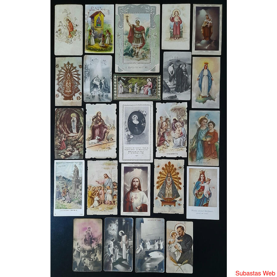 RELIGIÓN ESPECTACULAR LOTE DE 24 ANTIGUAS ESTAMPAS SANTAS @2