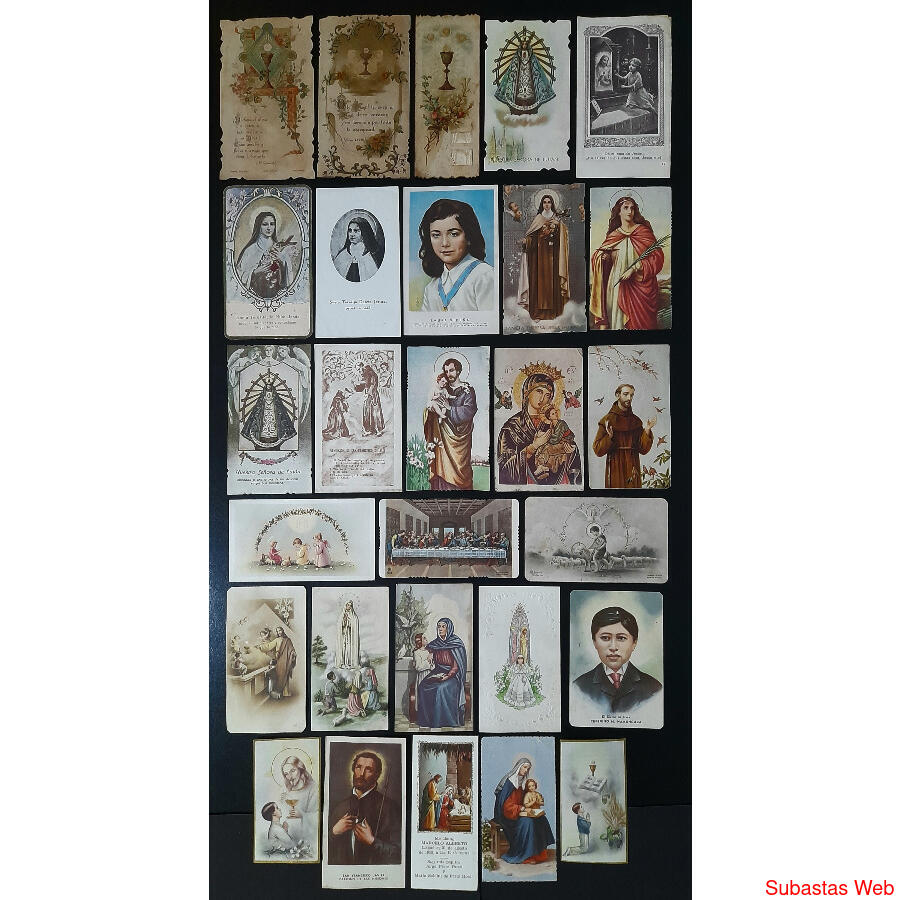 RELIGIÓN ESPECTACULAR LOTE DE 28 ANTIGUAS ESTAMPAS SANTAS @3