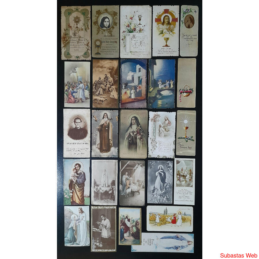 RELIGIÓN ESPECTACULAR LOTE DE 25 ANTIGUAS ESTAMPAS SANTAS @5