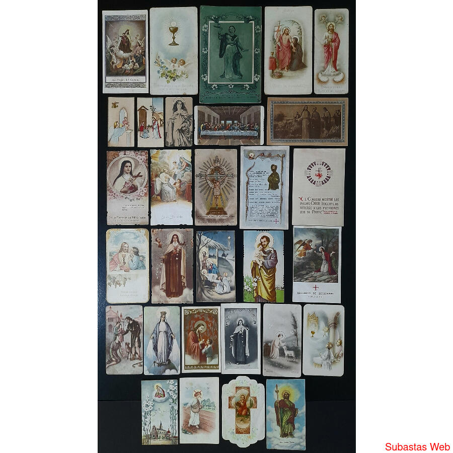 RELIGIÓN ESPECTACULAR LOTE DE 30 ANTIGUAS ESTAMPAS SANTAS @6