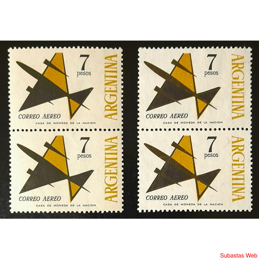 ARGENTINA GJ1252 AVIÓN de 7$ PAREJA ARGENTINA ARRIBA U$17