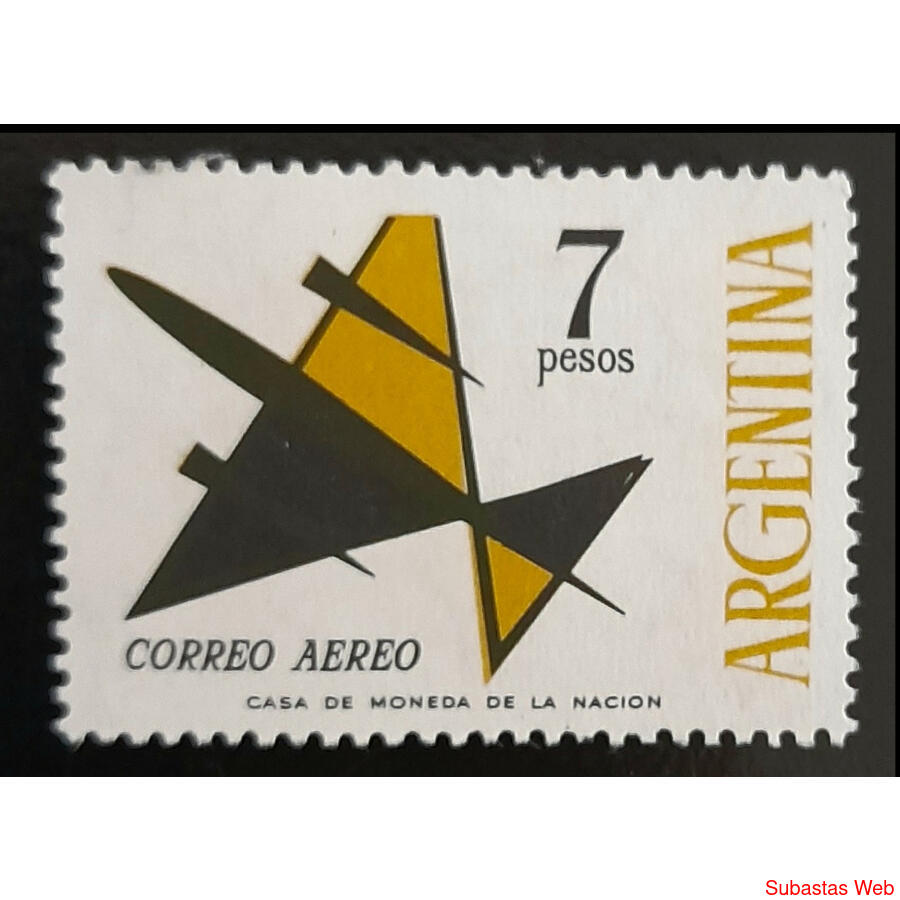 ARGENTINA GJ1252 AVIÓN de 7$ SELLO ARGENTINA ARRIBA U$8.00