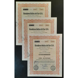ARGENTINAS 3 ACCIONES AL PORTADOR *GANADEROS UNIDOS DEL SUR*