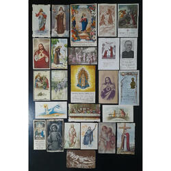 RELIGIÓN ESPECTACULAR LOTE DE 25 ANTIGUAS ESTAMPAS SANTAS @8