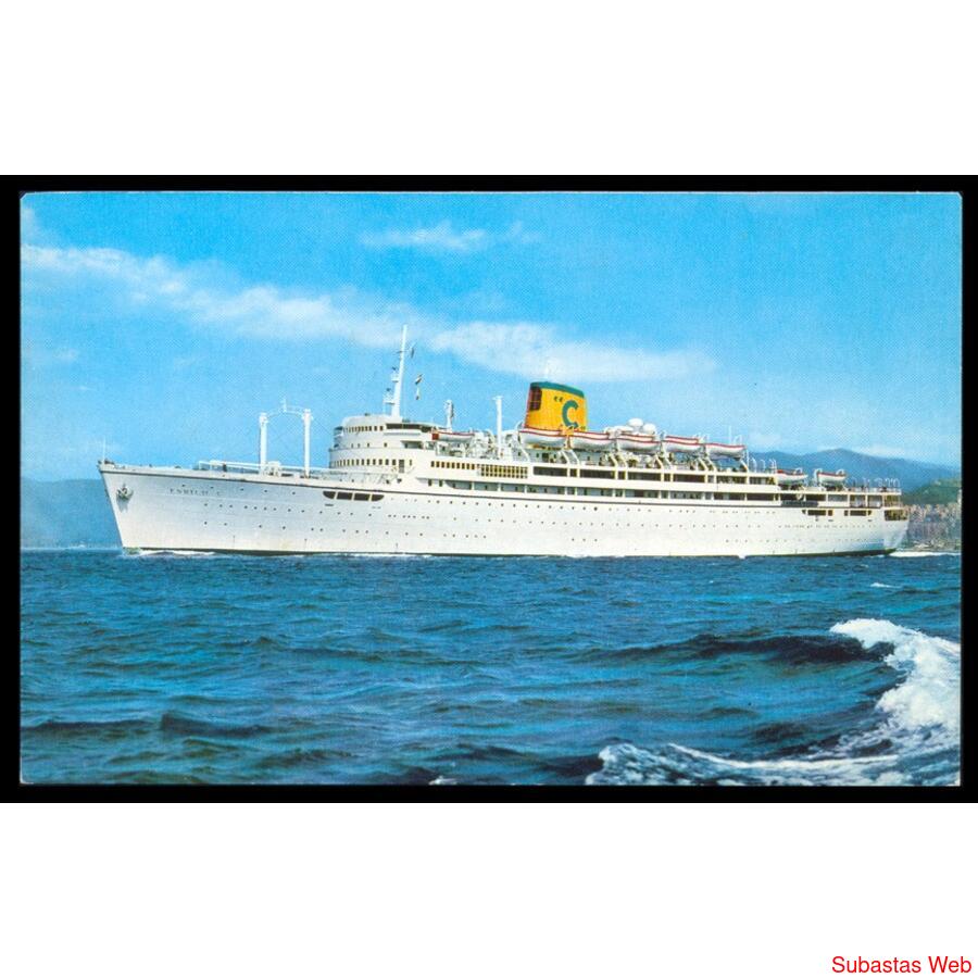 ITALIA CRUCEROS COSTA VIEJA POSTAL TRANSATLÁNTICO *ENRICO C*